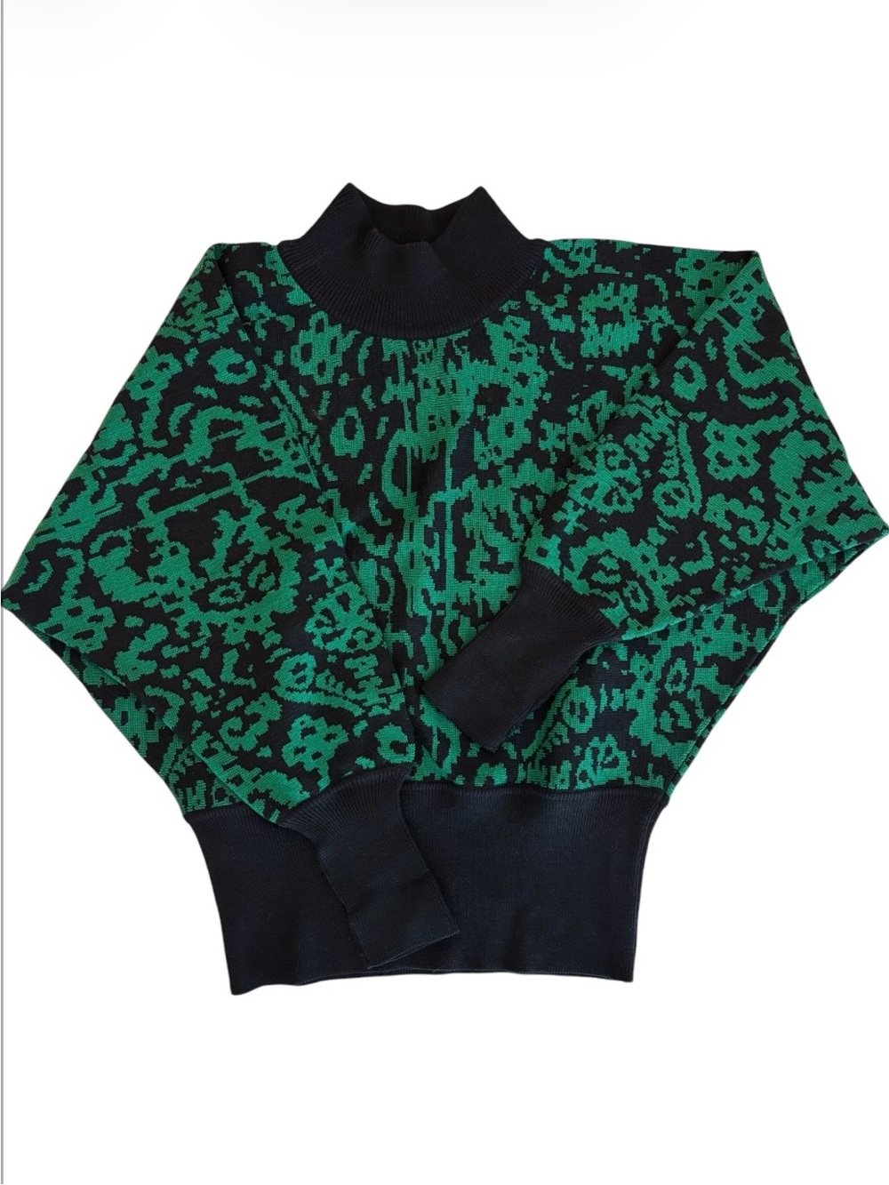 Vintage Jaeger Green and Black Sweater